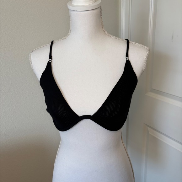 Intimately Free People Black Sheer Mesh Underwire Bra Womens 36DD NEW - Picture 4 of 5